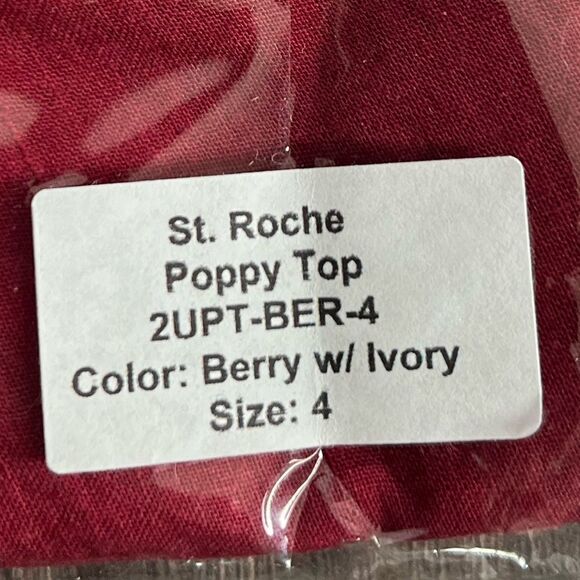 St. Roche Poppy Blouse in Berry and Ivory Embroidery. Size 4. NWT! - Picture 7 of 8